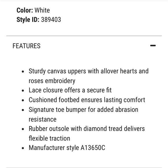 Converse Chuck Taylor ALL STAR White High-Tops with Red Heart & Roses Accents - Picture 11 of 15